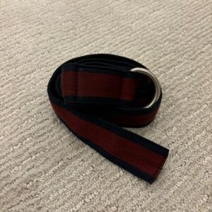 Navy Blue & Burgundy Ribbon Belt (Size: S)